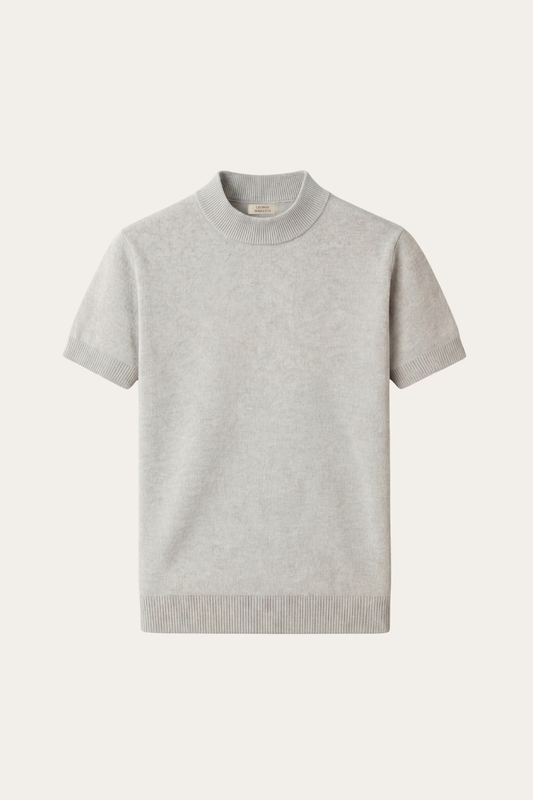 Aurelio Cashmere Knit Tee Grey