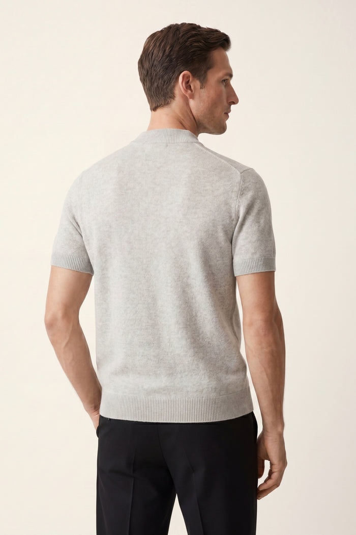Aurelio Cashmere Knit Tee Grey