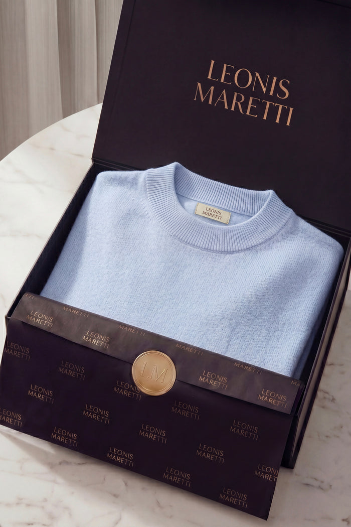 Aurelio Cashmere Knit Tee Light Blue