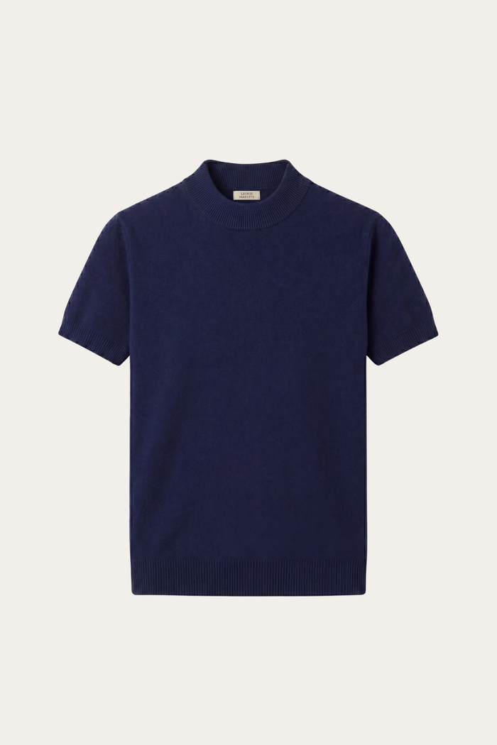 Aurelio Cashmere Knit Tee Navy