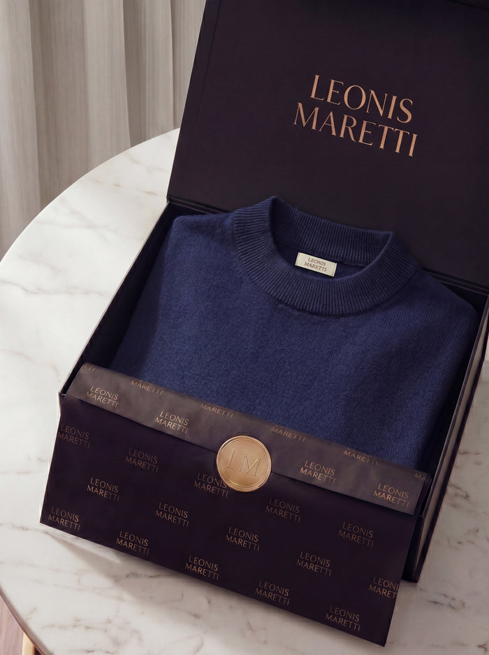 Aurelio Cashmere Knit Tee Navy