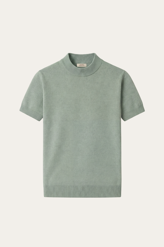 Aurelio Cashmere Knit Tee Sage Green