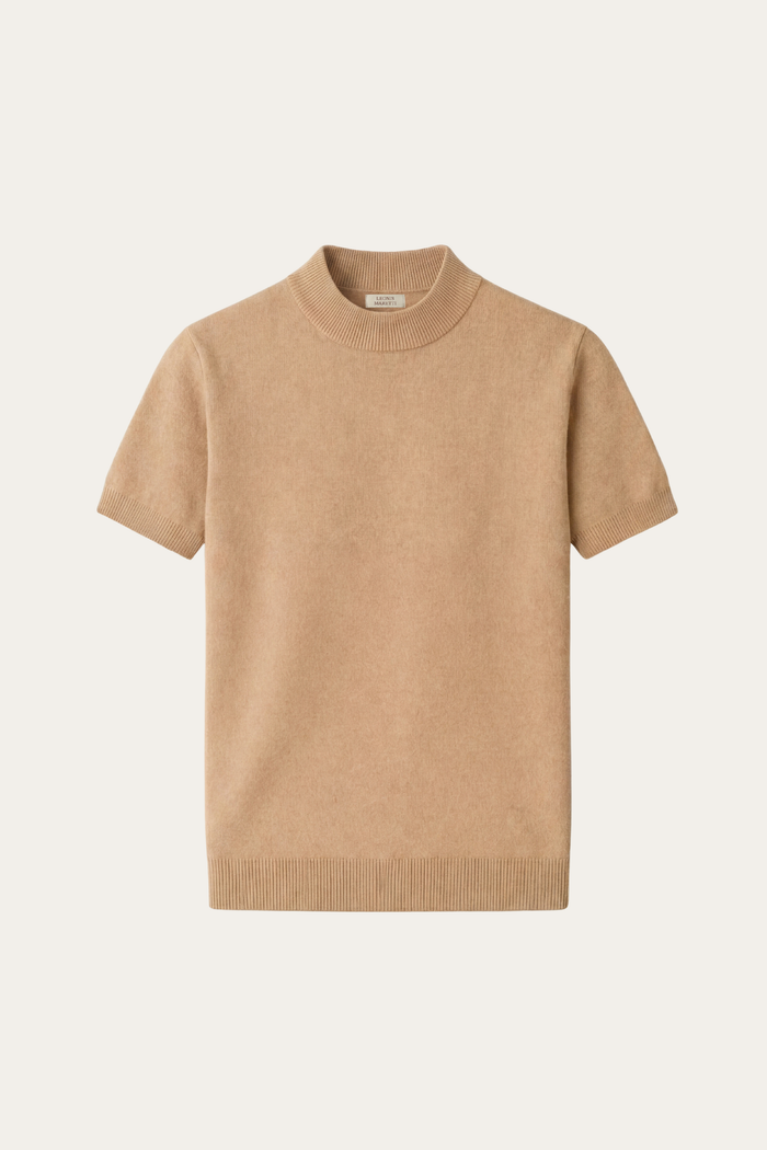 Aurelio Cashmere Knit Tee Sand