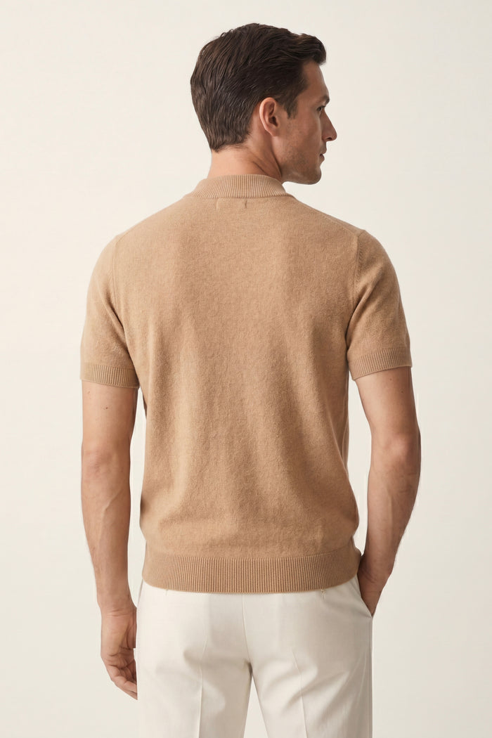 Aurelio Cashmere Knit Tee Sand