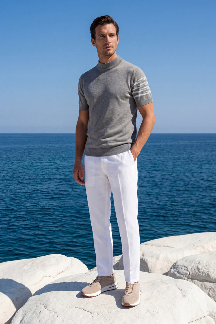 Aurora Cashmere T-Shirt Light Grey