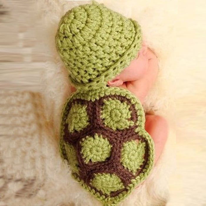 Baby Hundred Sunshine Clothing Photography Props - adorable crochet turtle outfit for baby photoshoots.