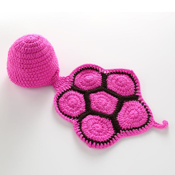 Baby Hundred Sunshine Clothing Photography Props in bright pink crochet design, perfect for baby photography.