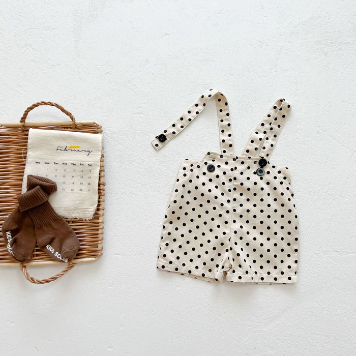Dotted shoulder strap pants / 90cm