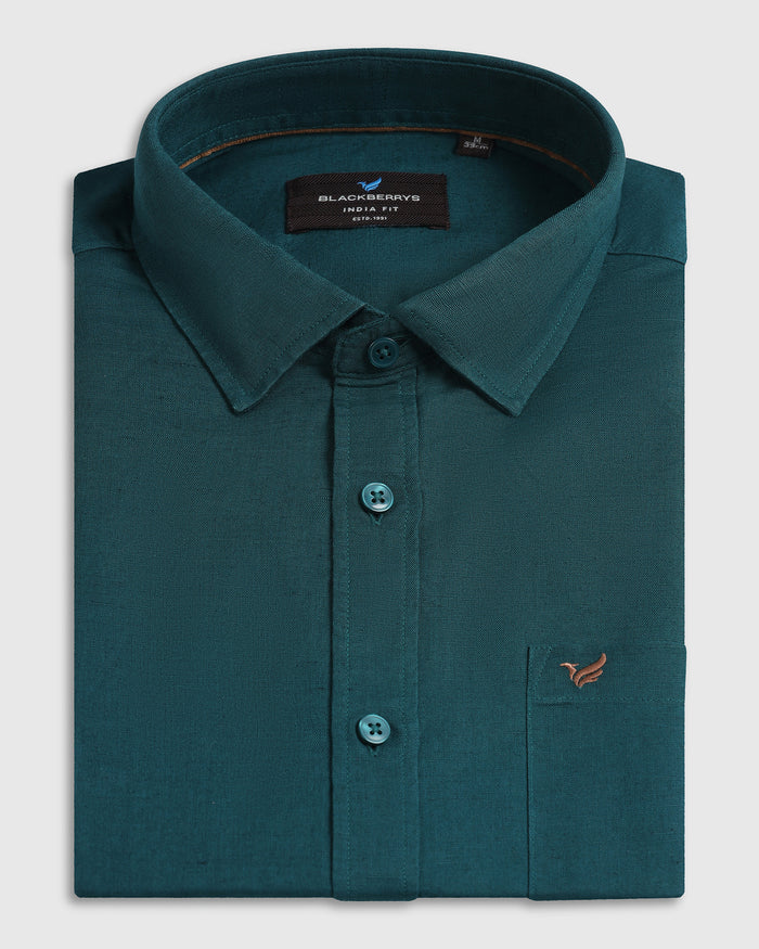 Beetle Linen Solid Shirt - Salmon