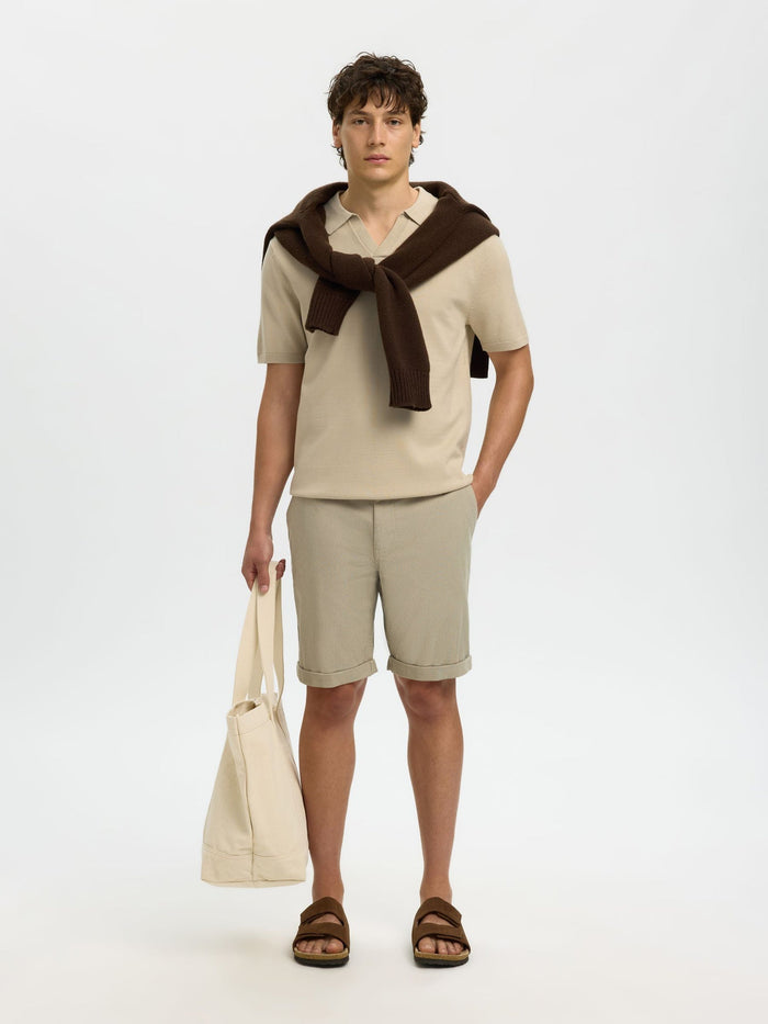 Beige Knitted Polo