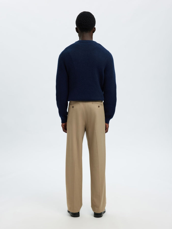 Beige Loose Fit Flex Pants