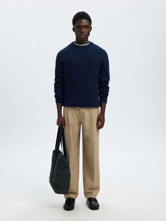 Beige Loose Fit Flex Pants