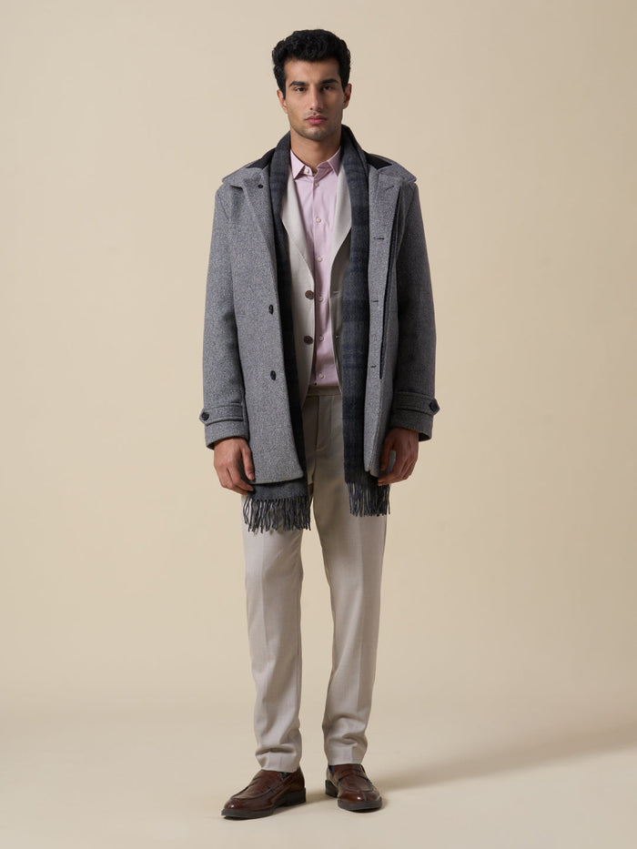 Beige Slim Fit Suit-Set Trousers