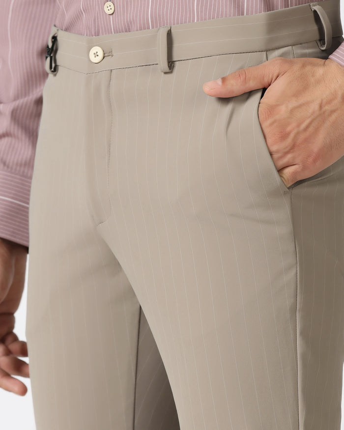 Beige Techpro Stripe Trouser - Brut