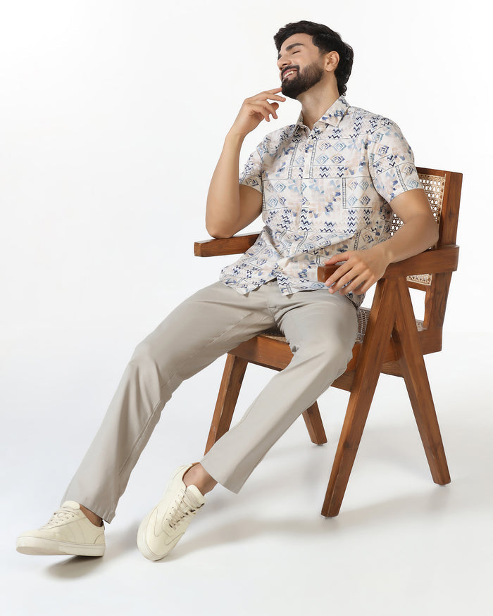 Beige Textured Khakis - Murray