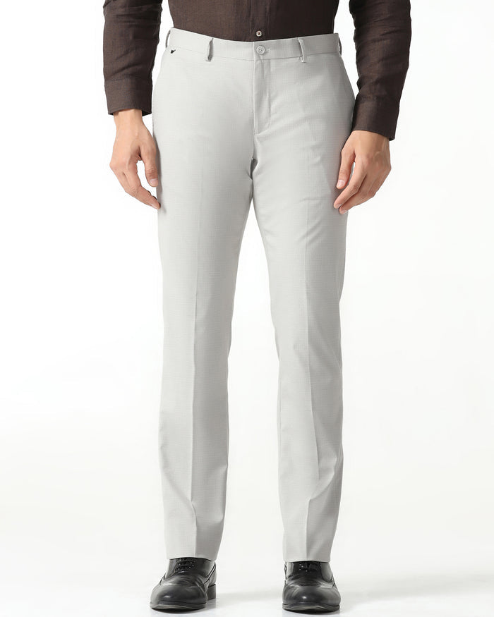 Beige Textured Trouser - Barrel