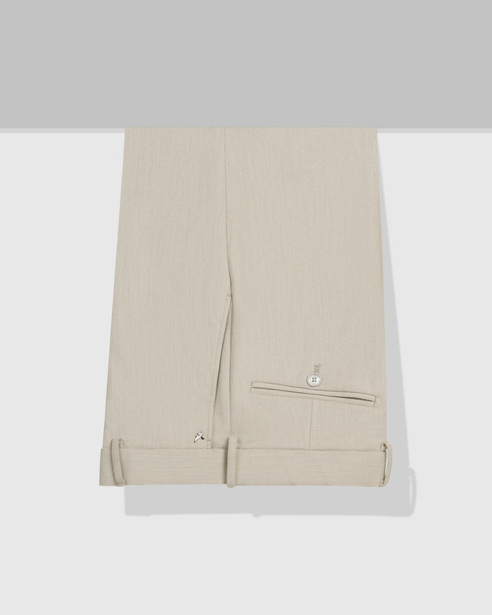 Beige Textured Trouser - Chivas