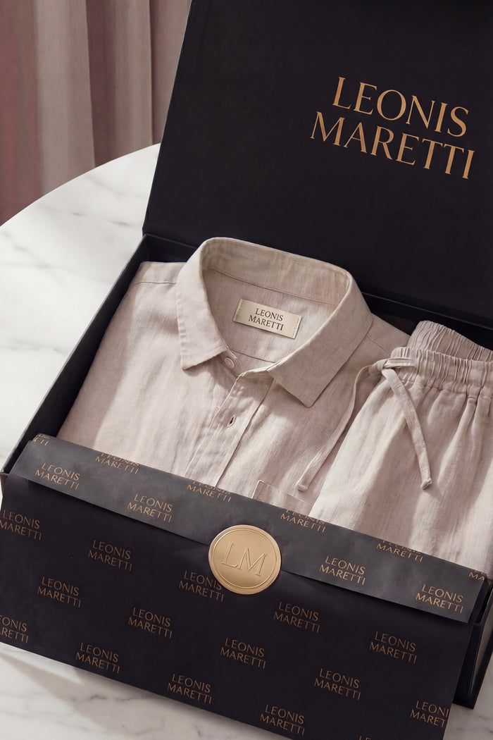 Bellagio Linen Set Long Sleeve Beige