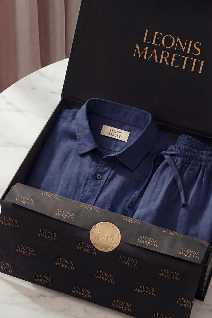 Bellagio Linen Set Long Sleeve Navy