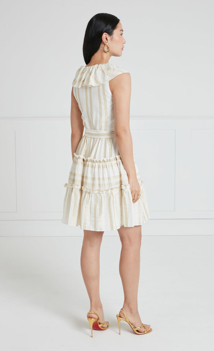 Benoto Mini Dress - Cream & Gold