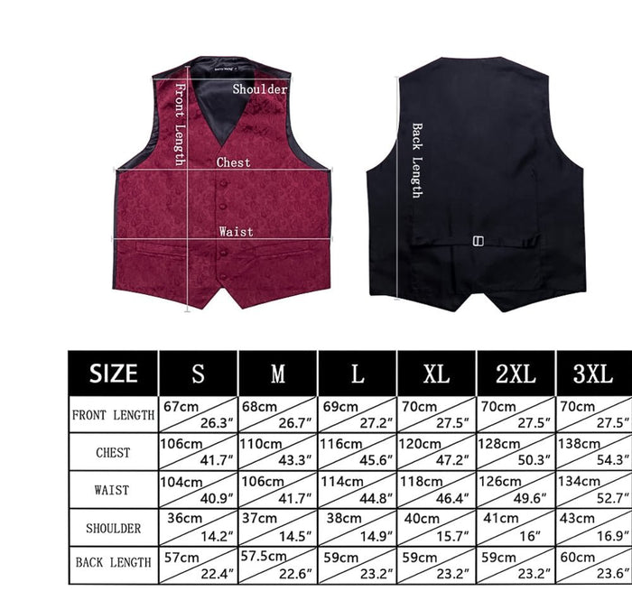 Black and Purple Silk 4pc Waistcoat Vest Necktie Pocket Square Cufflinks Set-MJ-2038 - SimonVon Shop