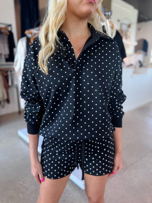 Black Dotted Monroe Shorts
