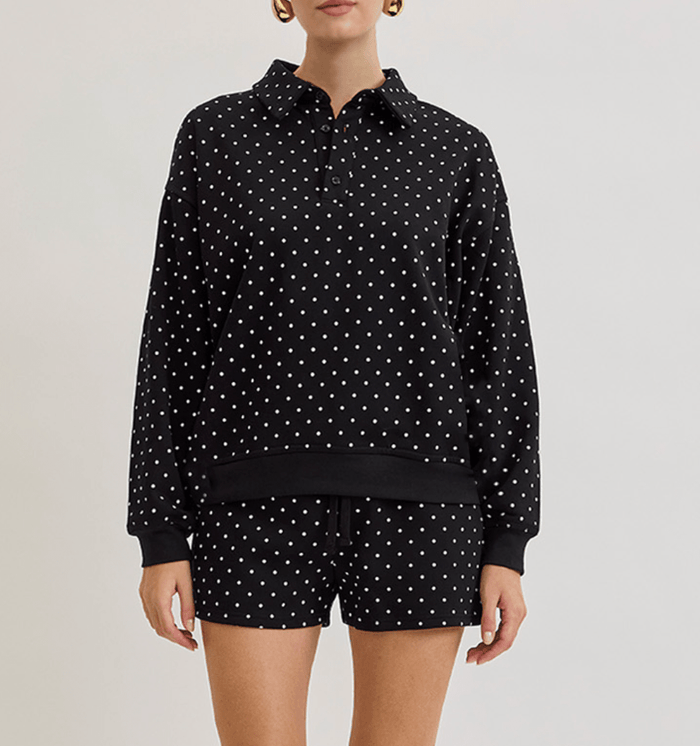 Black Dotted Monroe Shorts - Amor Lafayette