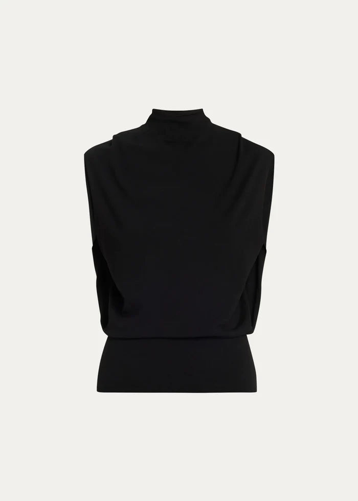 Black Juli Draped Cape Top - Amor Lafayette