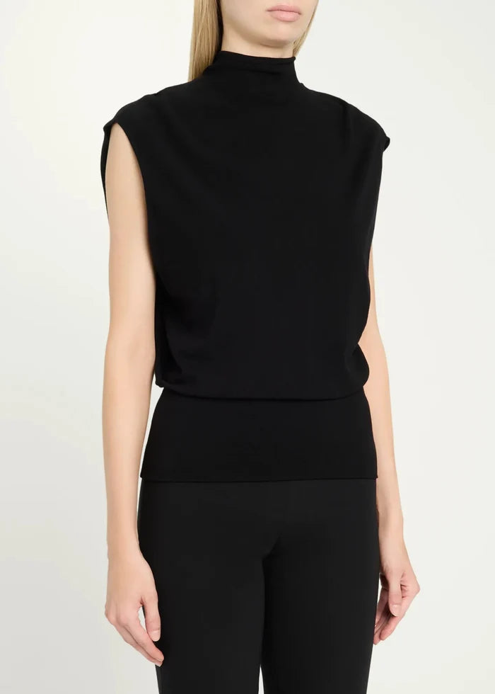 Black Juli Draped Cape Top - Amor Lafayette