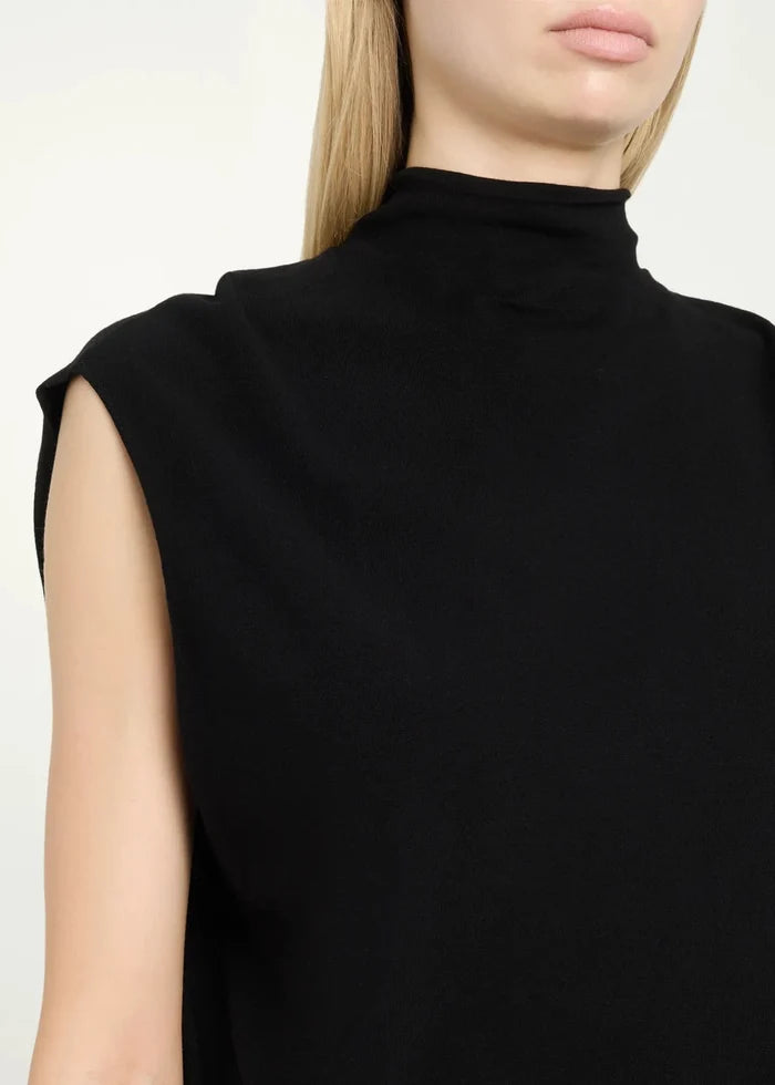 Black Juli Draped Cape Top - Amor Lafayette