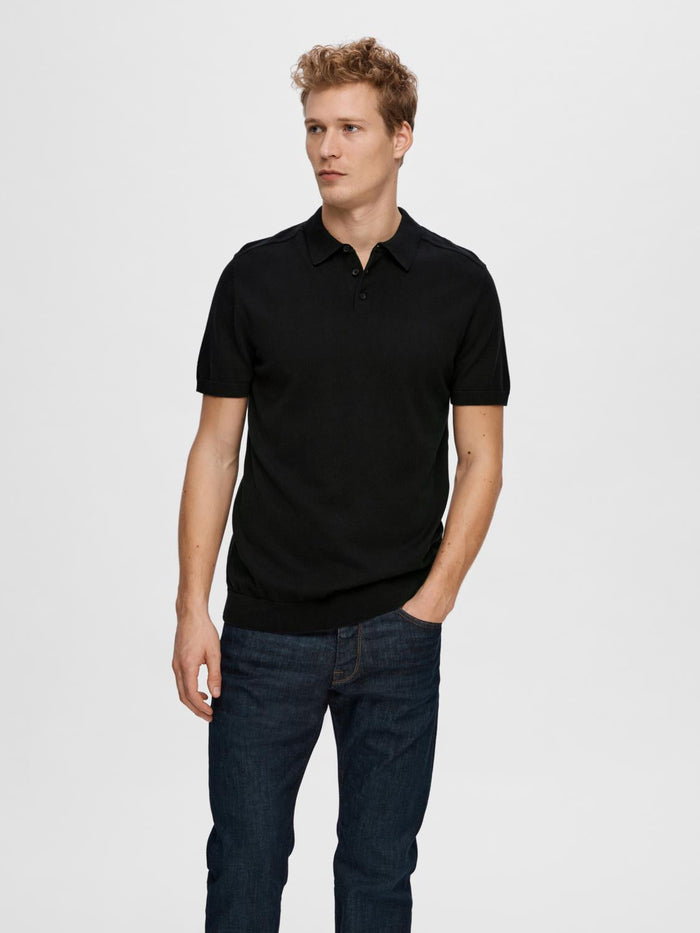 Black Knitted Polo