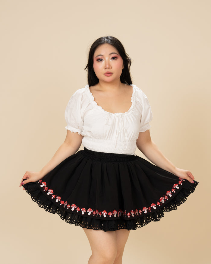 Black Mushroom Skirt (Pre-Order CLOSED)(ESD: October 15th - 30th, 2026)