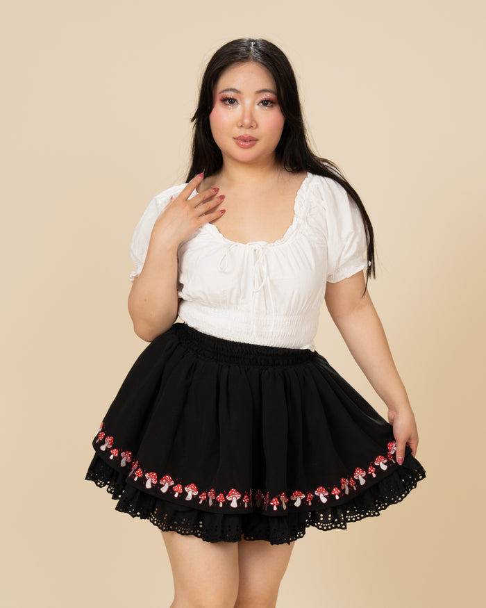 Black Mushroom Skirt (Pre-Order CLOSED)(ESD: October 15th - 30th, 2026)