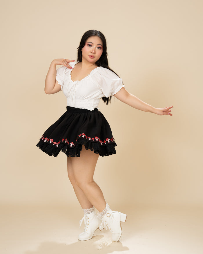 Black Mushroom Skirt (Pre-Order CLOSED)(ESD: October 15th - 30th, 2026)