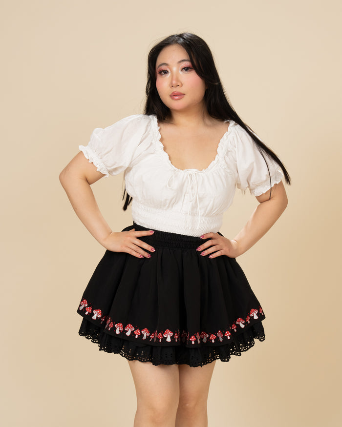 Black Mushroom Skirt (Pre-Order CLOSED)(ESD: October 15th - 30th, 2026)