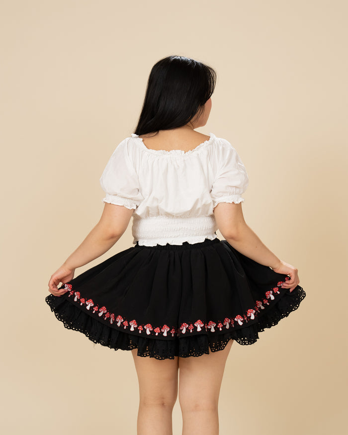 Black Mushroom Skirt (Pre-Order CLOSED)(ESD: October 15th - 30th, 2026)
