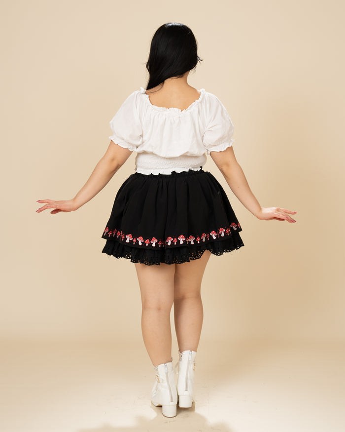 Black Mushroom Skirt (Pre-Order CLOSED)(ESD: October 15th - 30th, 2026)