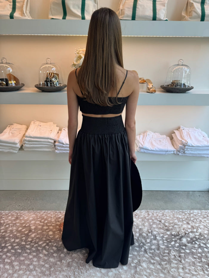 Black Poplin Drop Waist Skirt - Amor Lafayette