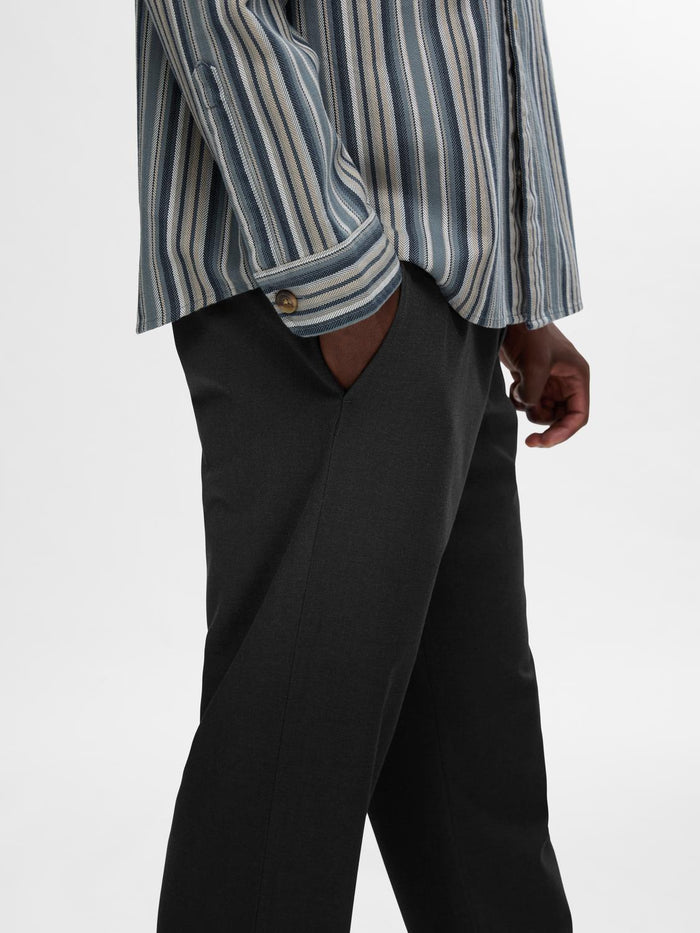 Black Straight Robert String Pant