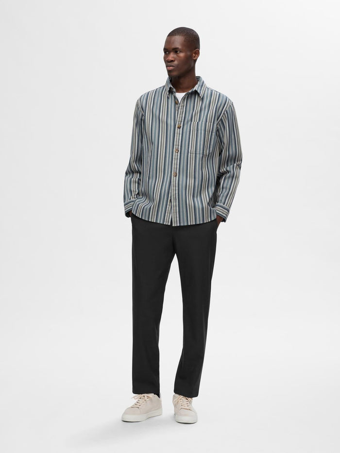Black Straight Robert String Pant