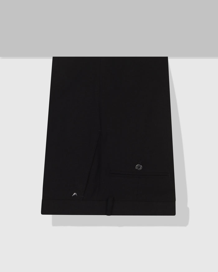 Black Textured Trouser - Black-269