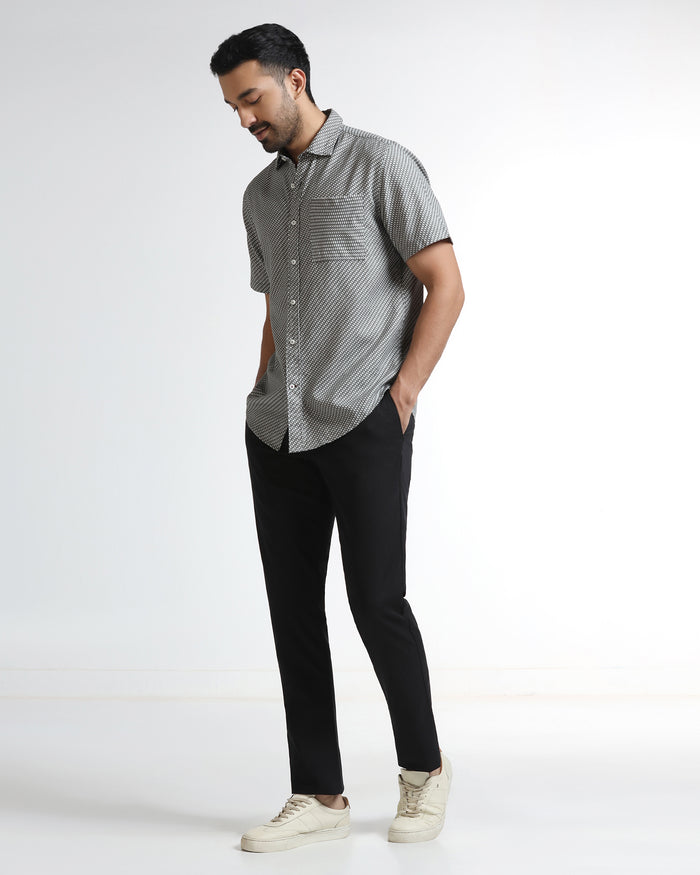 Black Unwrinkle Solid Khakis - Tigris