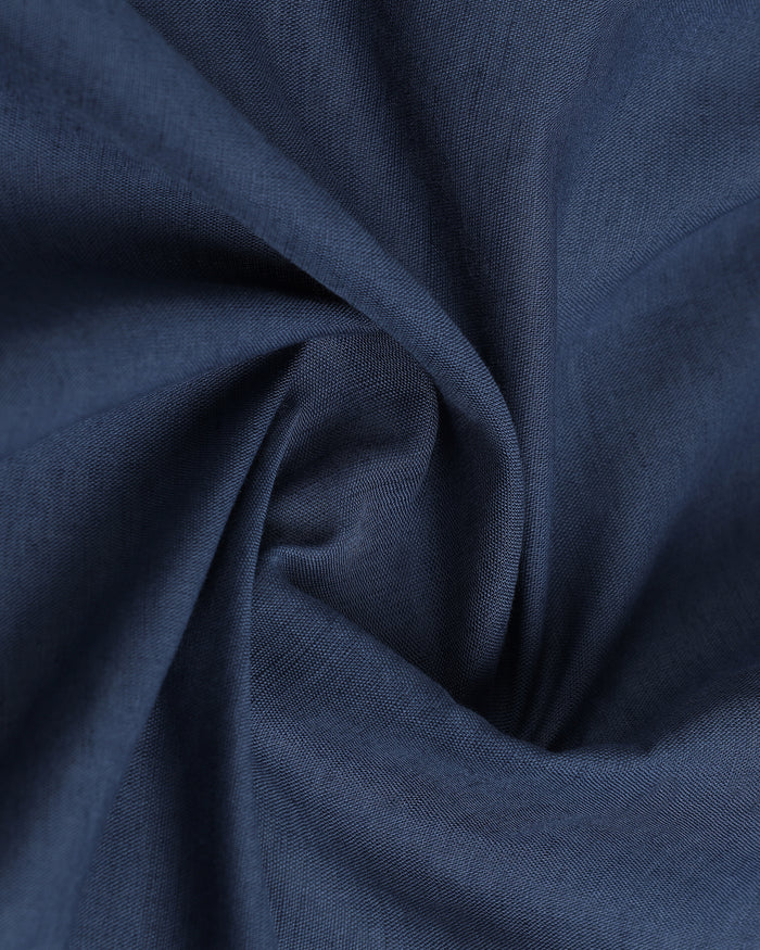 Blue Linen Solid Shirt - Salmon