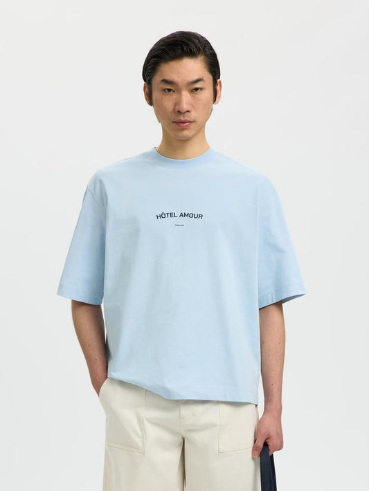 Blue Organic Cotton Boxy Fit T-shirt