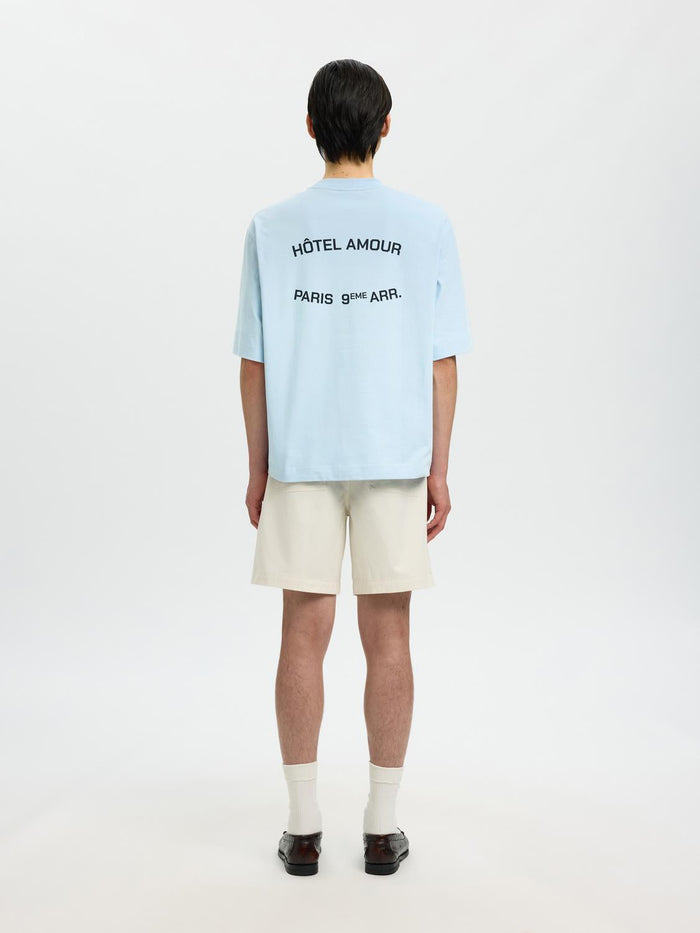Blue Organic Cotton Boxy Fit T-shirt