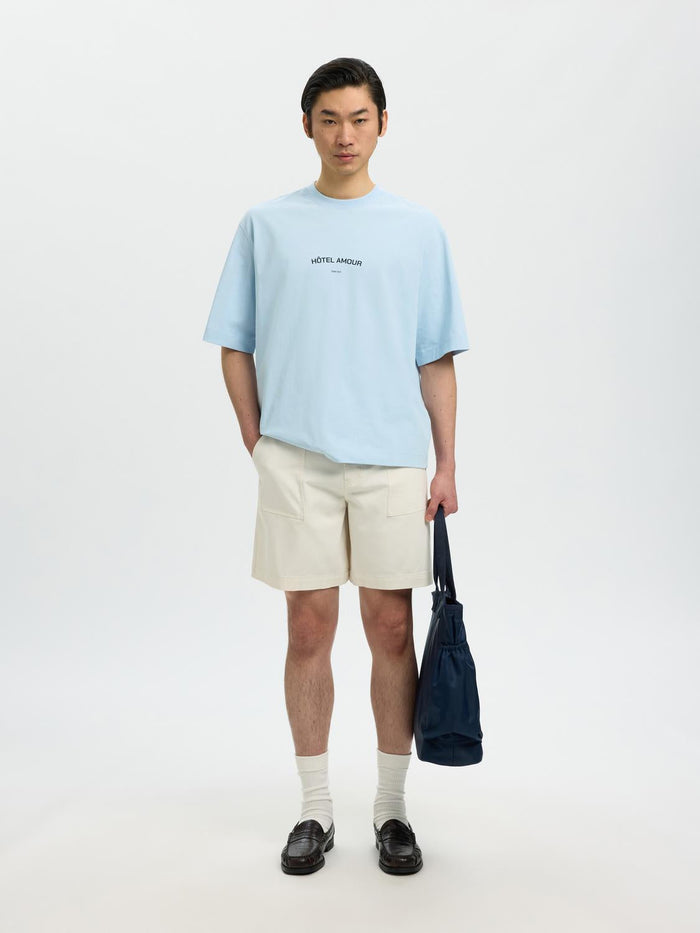 Blue Organic Cotton Boxy Fit T-shirt