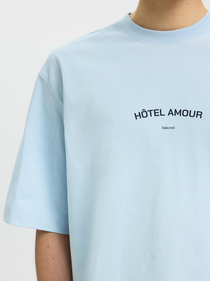 Blue Organic Cotton Boxy Fit T-shirt