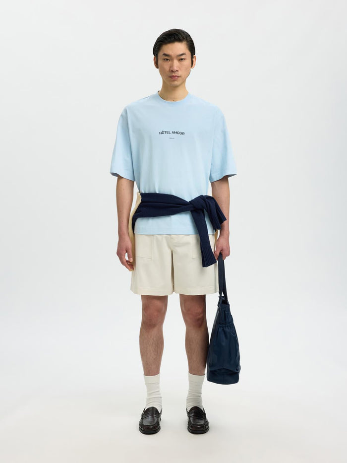 Blue Organic Cotton Boxy Fit T-shirt