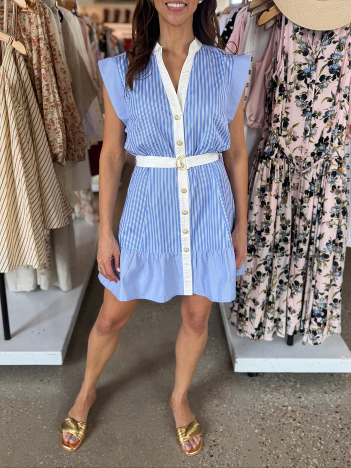 Blue Sarabella Stripe Dress - Amor Lafayette