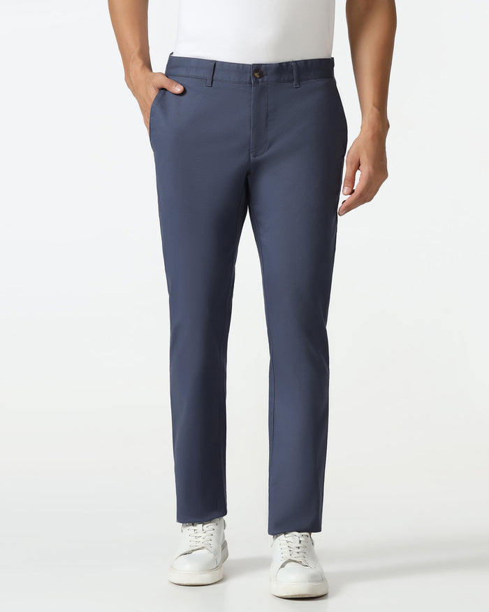 Blue Textured Khakis - Kary